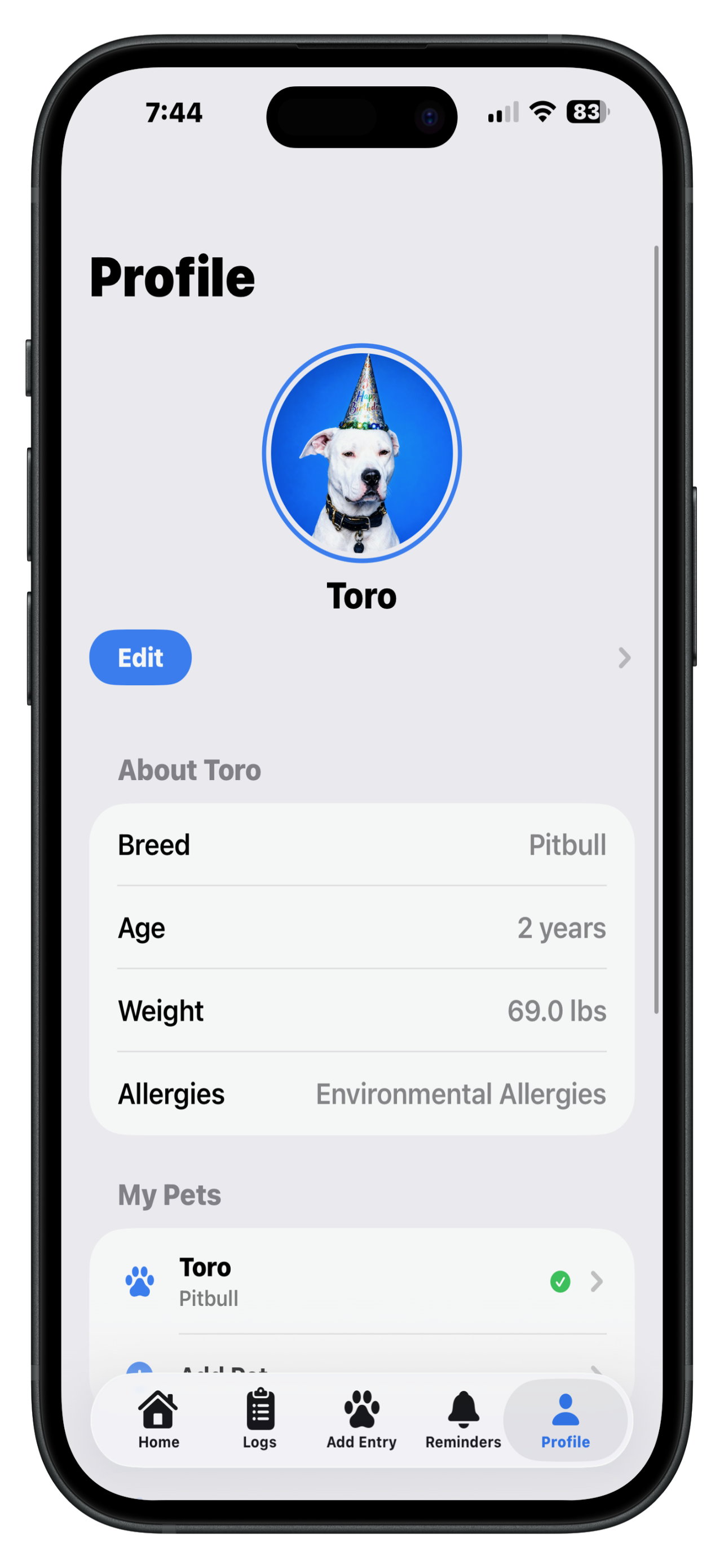 Pet Profile